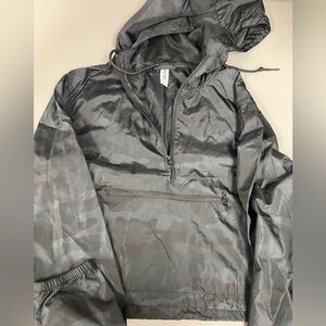 lightweight 1/2 zip Windbreaker Jacket Black Camo